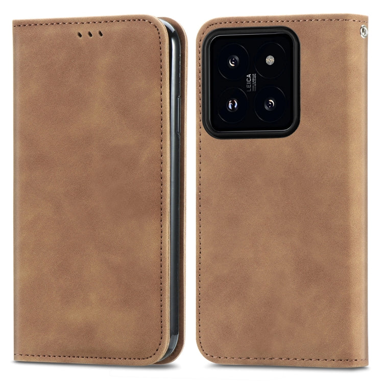 For Xiaomi 14 Retro Skin Feel Magnetic Flip Leather Phone Case