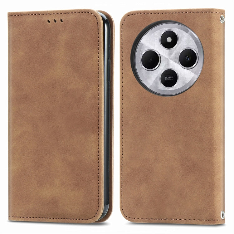 For Xiaomi Redmi 14C Retro Skin Feel Magnetic Flip Leather Phone Case