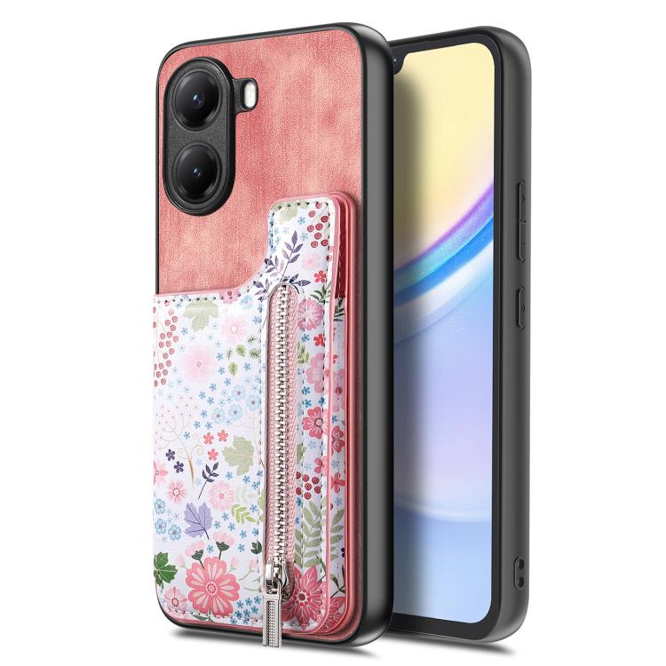 For Redmi Turbo 4 Retro Painted Zipper Wallet Back Phone Case