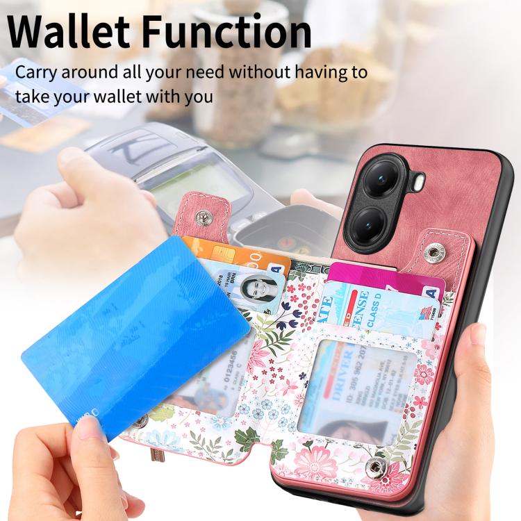 For Redmi Turbo 4 Retro Painted Zipper Wallet Back Phone Case