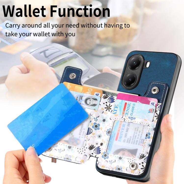 For Redmi Turbo 4 Retro Painted Zipper Wallet Back Phone Case