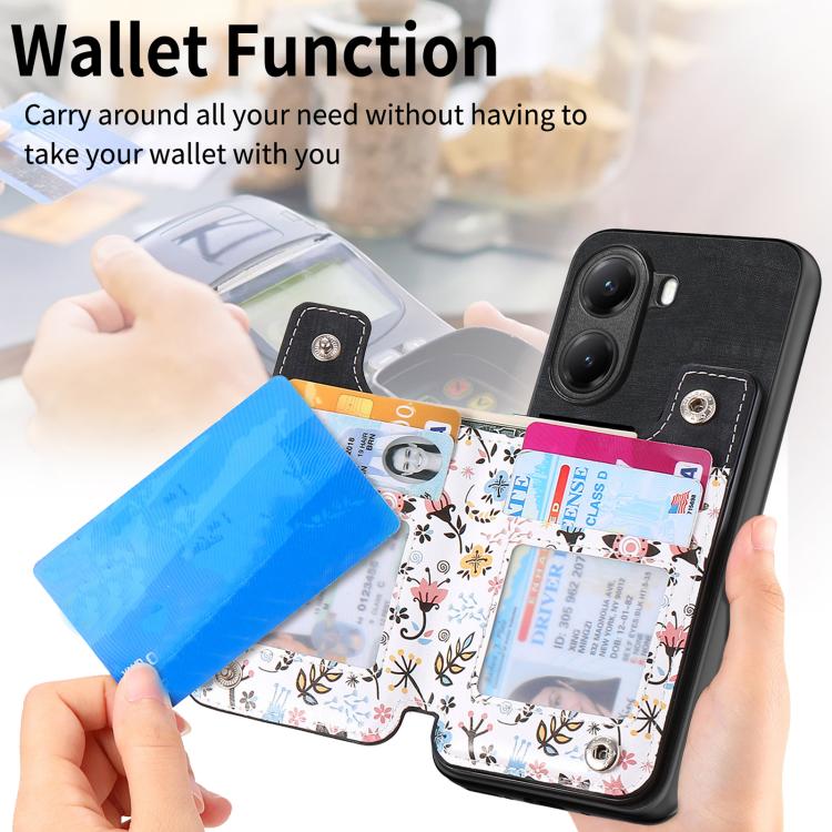 For Redmi Turbo 4 Retro Painted Zipper Wallet Back Phone Case