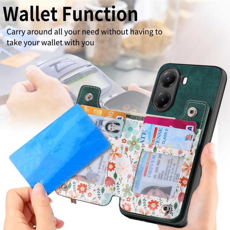 For Xiaomi Poco X7 Pro Retro Painted Zipper Wallet Back Phone Case