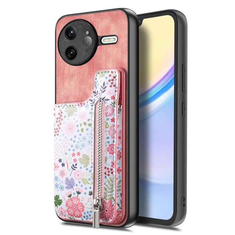 For Redmi K80 / Poco F7 Pro Retro Painted Zipper Wallet Back Phone Case
