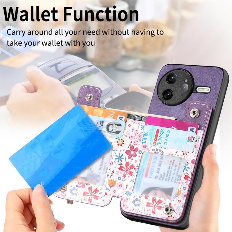 For Redmi K80 / Poco F7 Pro Retro Painted Zipper Wallet Back Phone Case