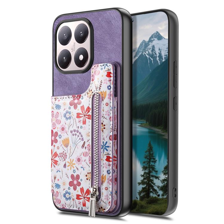 For Xiaomi 15T Retro Painted Zipper Wallet Back Phone Case