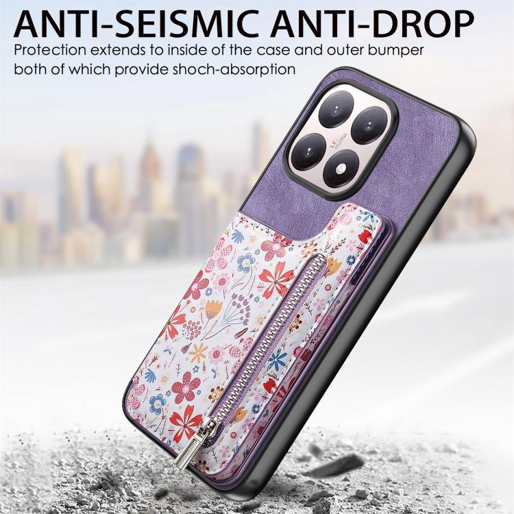 For Xiaomi 15T Retro Painted Zipper Wallet Back Phone Case
