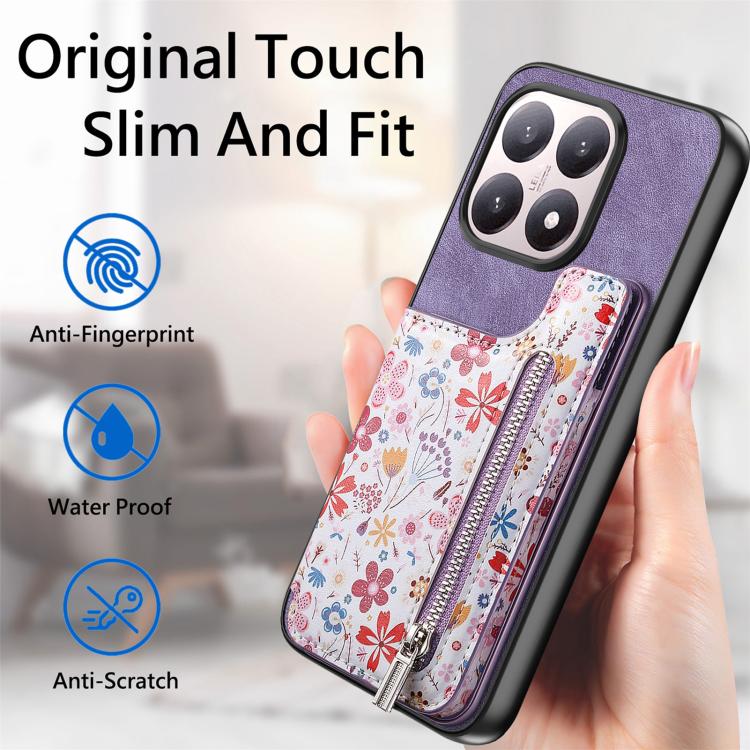 For Xiaomi 15T Retro Painted Zipper Wallet Back Phone Case