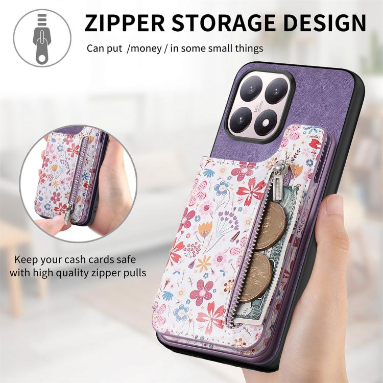 For Xiaomi 15T Retro Painted Zipper Wallet Back Phone Case