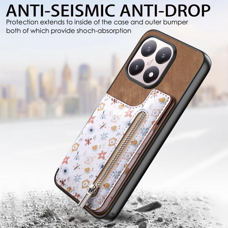 For Xiaomi 15T Retro Painted Zipper Wallet Back Phone Case