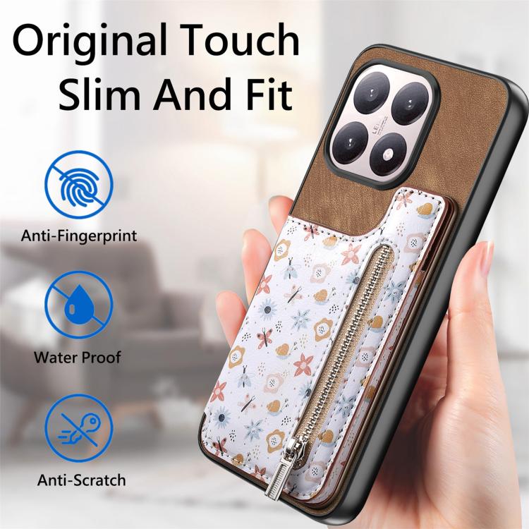 For Xiaomi 15T Retro Painted Zipper Wallet Back Phone Case