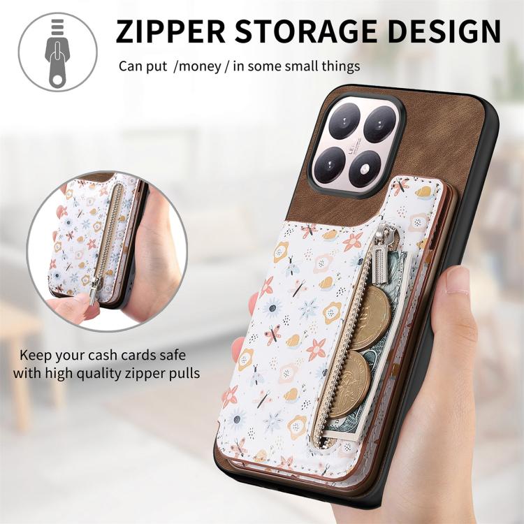 For Xiaomi 15T Retro Painted Zipper Wallet Back Phone Case