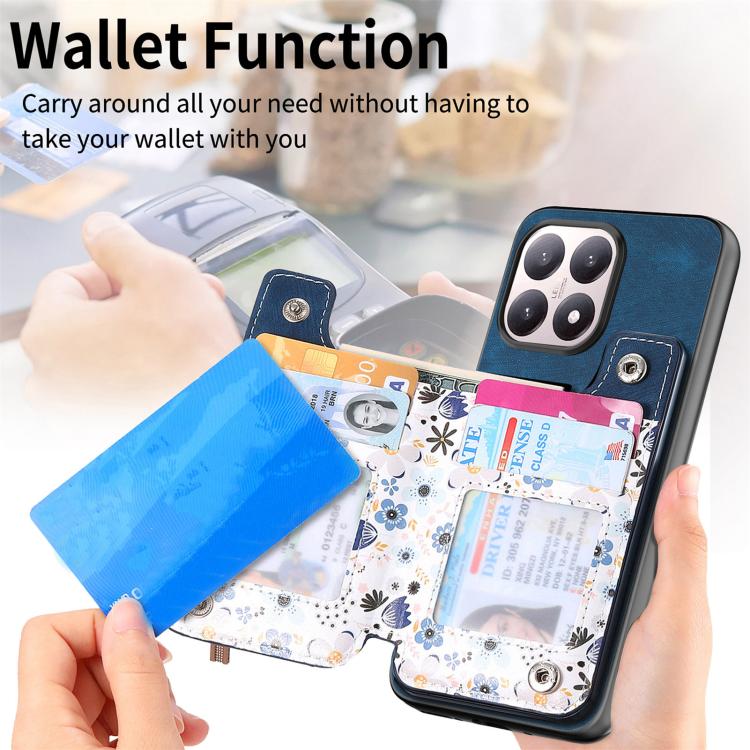 For Xiaomi 15T Retro Painted Zipper Wallet Back Phone Case