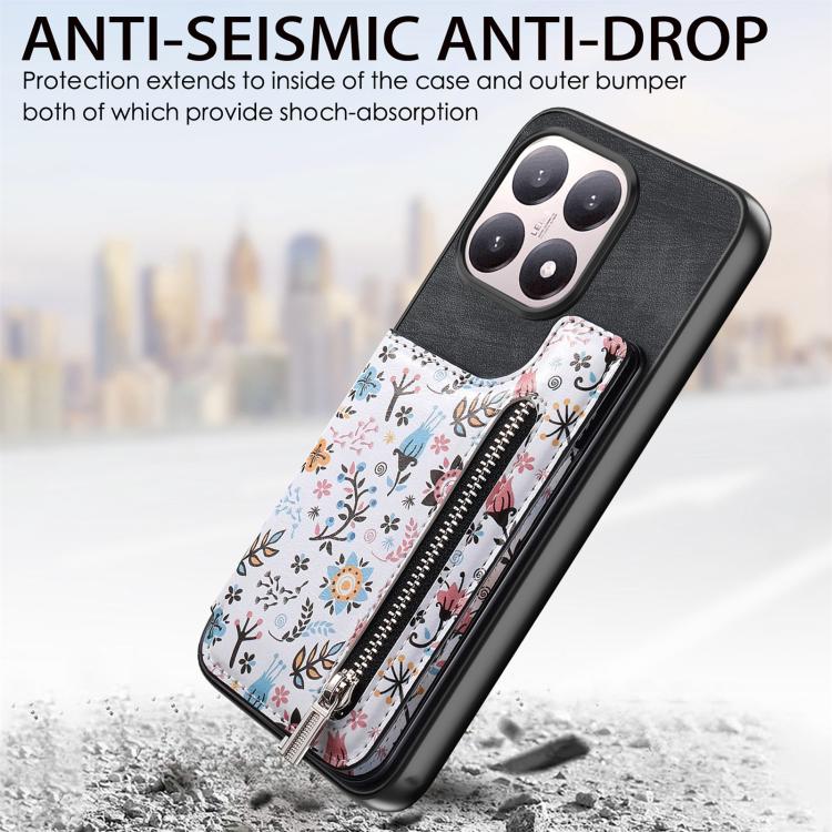 For Xiaomi 15T Retro Painted Zipper Wallet Back Phone Case