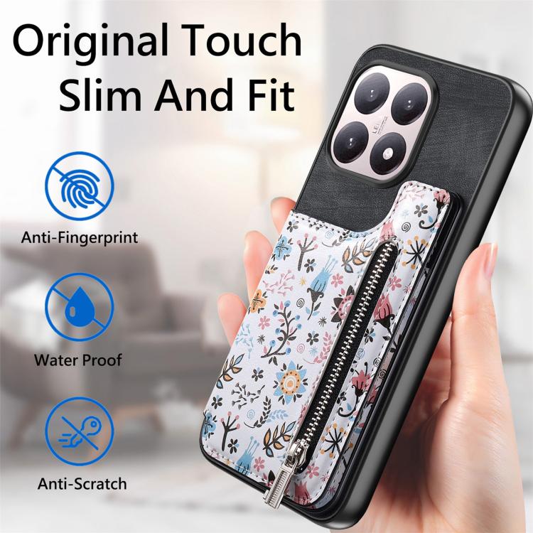 For Xiaomi 15T Retro Painted Zipper Wallet Back Phone Case