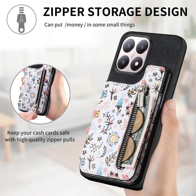 For Xiaomi 15T Retro Painted Zipper Wallet Back Phone Case
