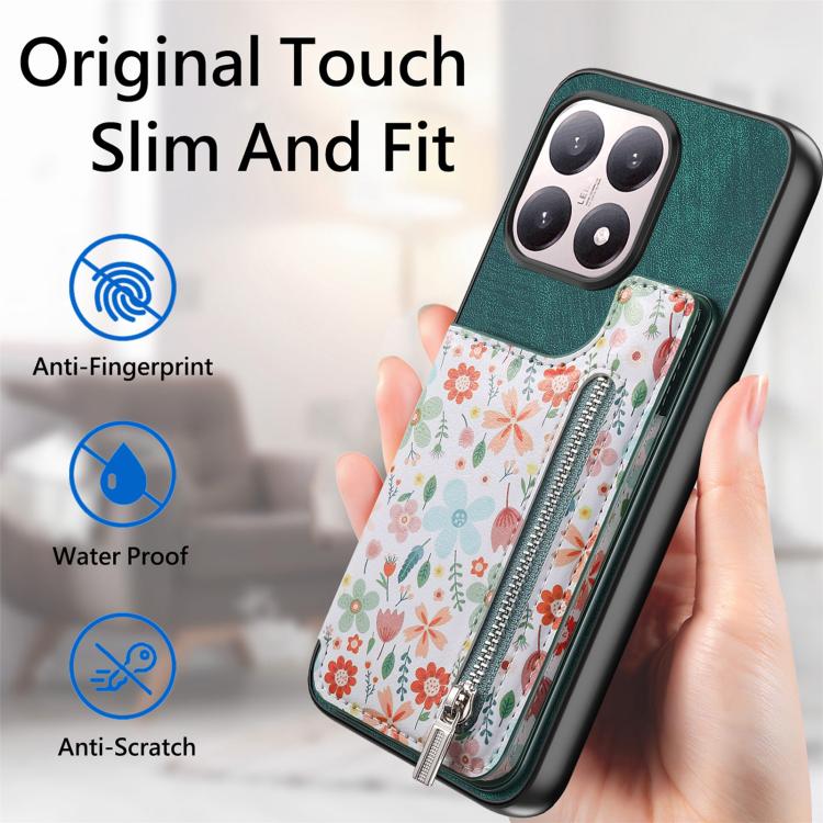 For Xiaomi 15T Retro Painted Zipper Wallet Back Phone Case