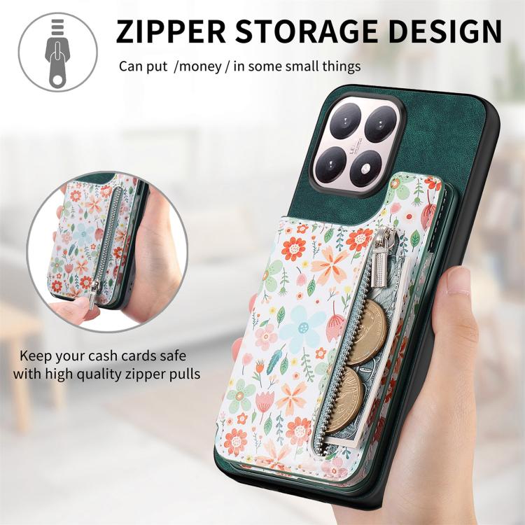 For Xiaomi 15T Retro Painted Zipper Wallet Back Phone Case