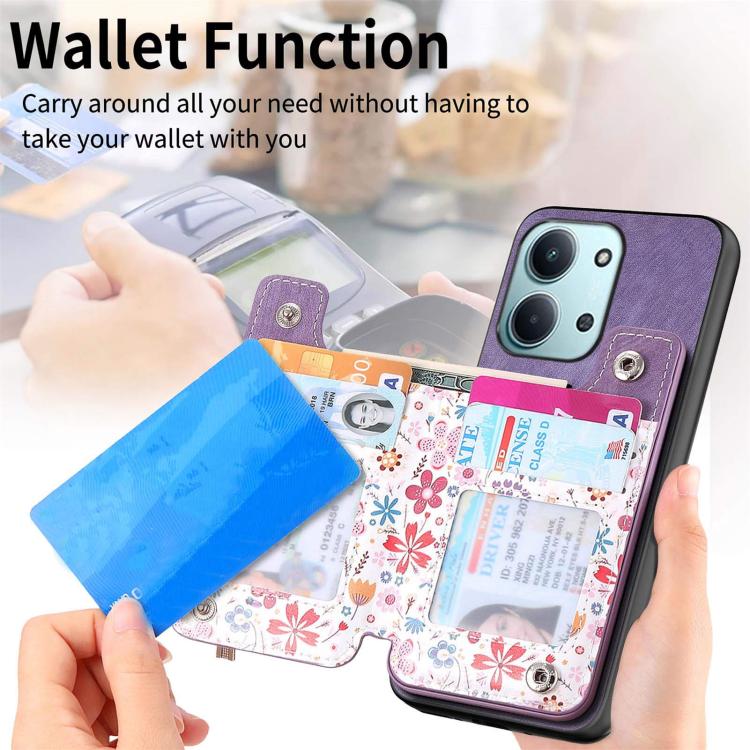 For Redmi 15C 5G / 4G Global 171mm Retro Painted Zipper Wallet Back Phone Case