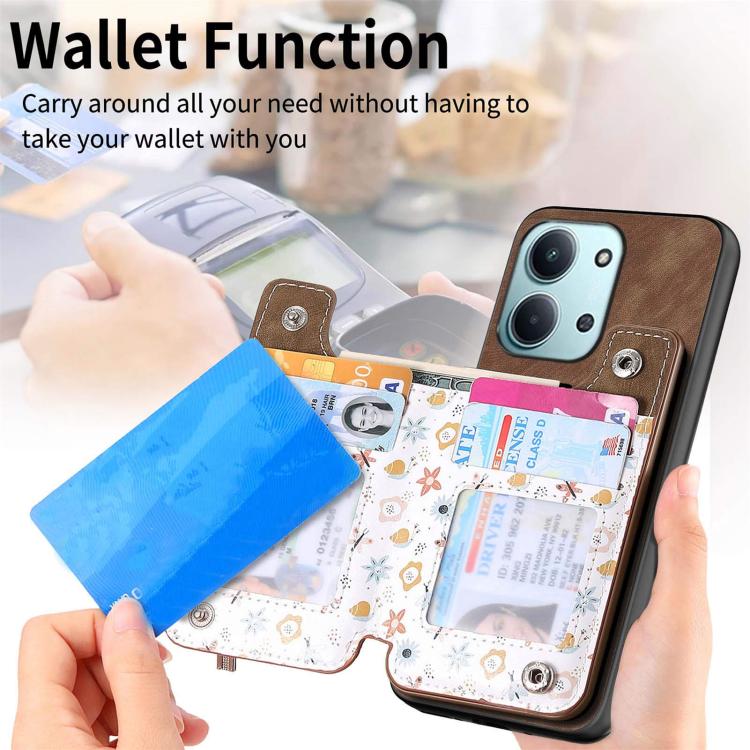For Redmi 15C 5G / 4G Global 171mm Retro Painted Zipper Wallet Back Phone Case