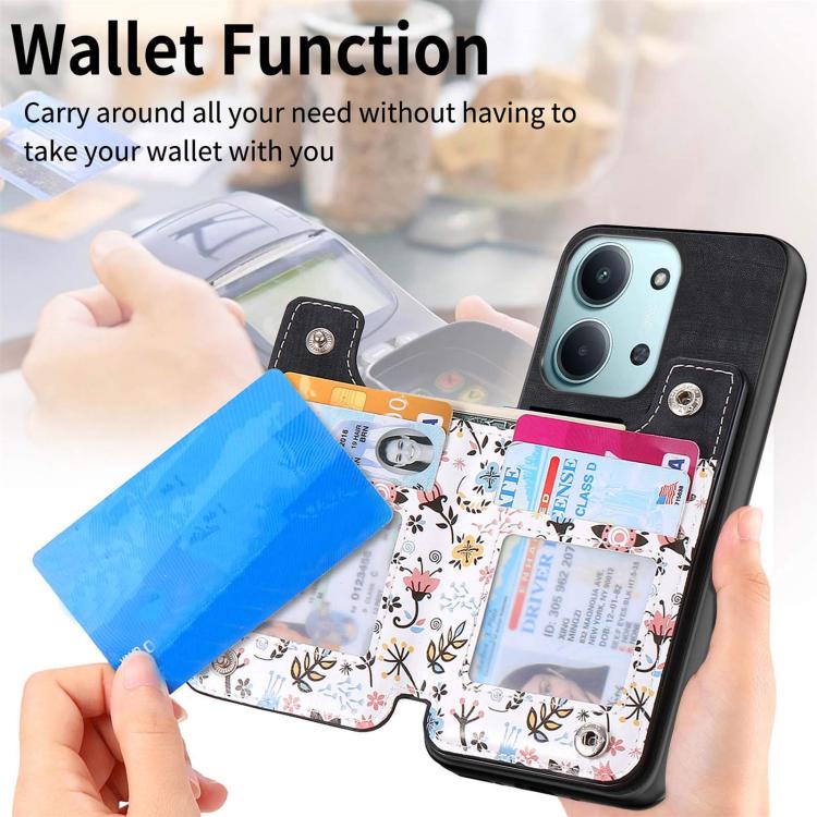 For Redmi 15C 5G / 4G Global 171mm Retro Painted Zipper Wallet Back Phone Case