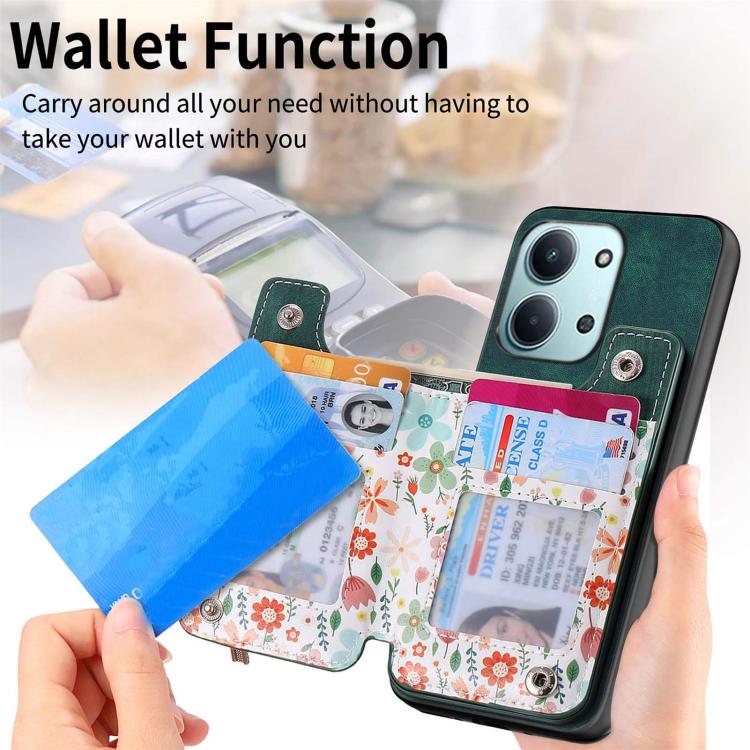For Redmi 15C 5G / 4G Global 171mm Retro Painted Zipper Wallet Back Phone Case