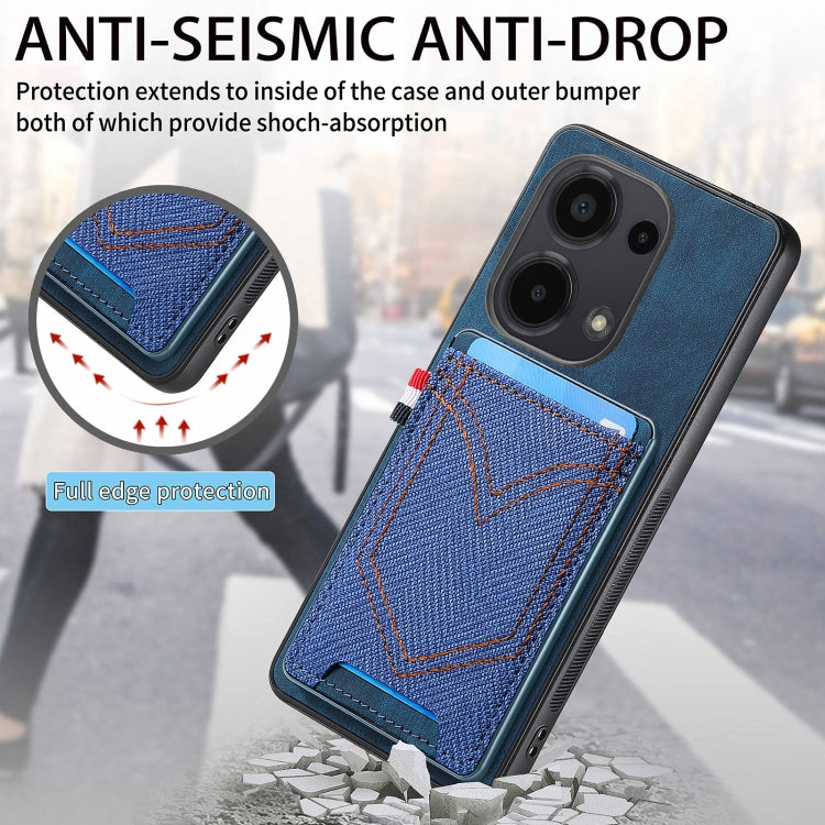 For Xiaomi Redmi Note 13 Pro 4G Denim Texture Leather Skin Phone Case with Card Slot