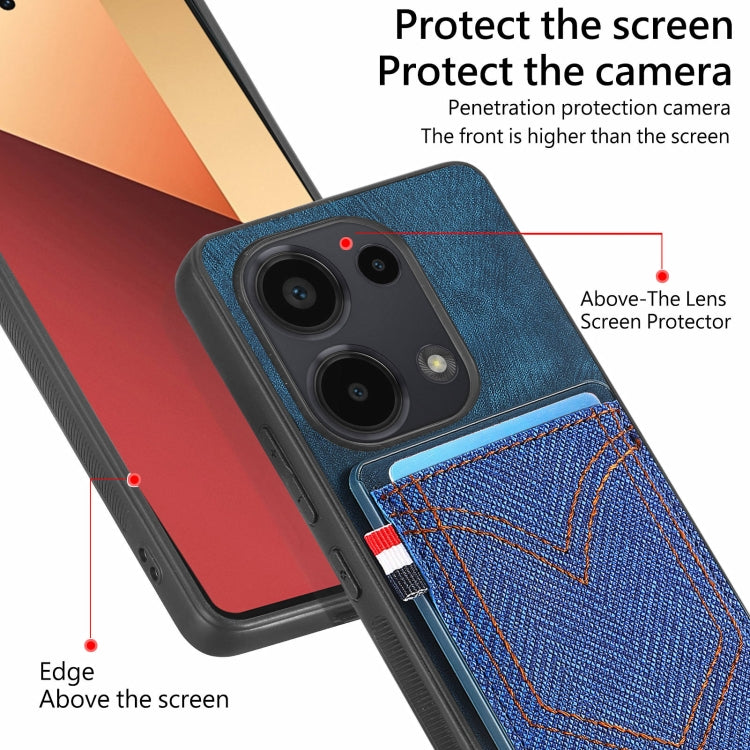 For Xiaomi Redmi Note 13 Pro 4G Denim Texture Leather Skin Phone Case with Card Slot