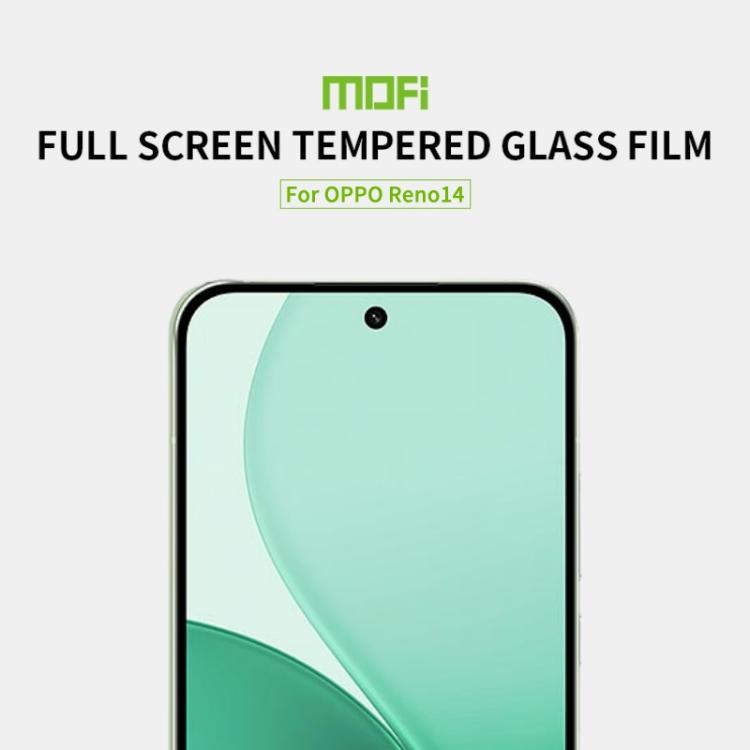 For OPPO Reno14 MOFI 9H 2.5D Full Screen Tempered Glass Film - Black