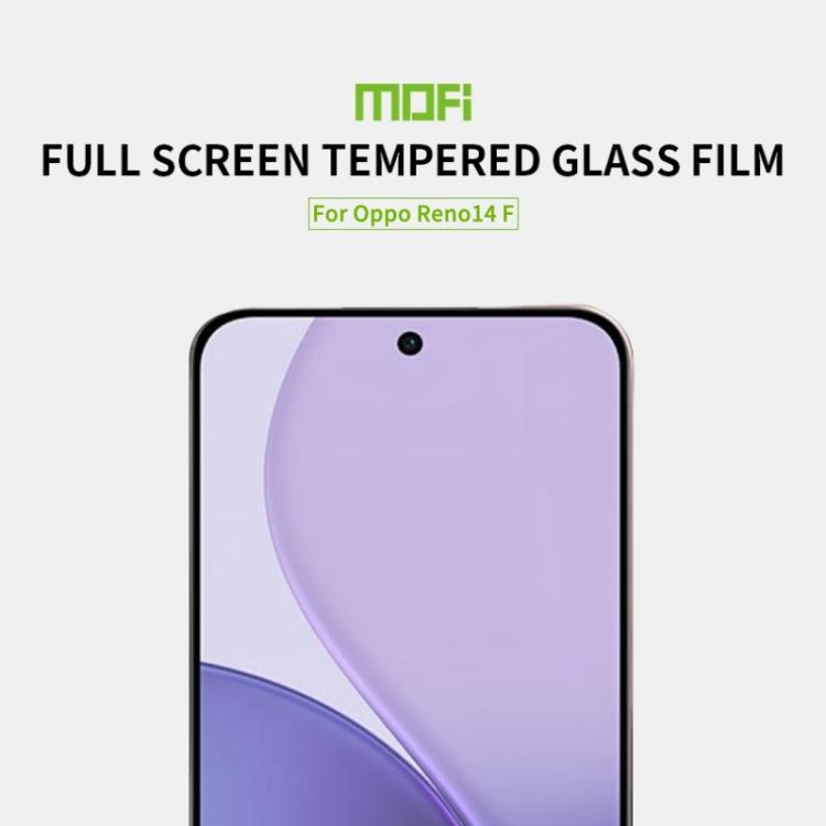 For OPPO Reno14 F MOFI 9H 2.5D Full Screen Tempered Glass Film - Black