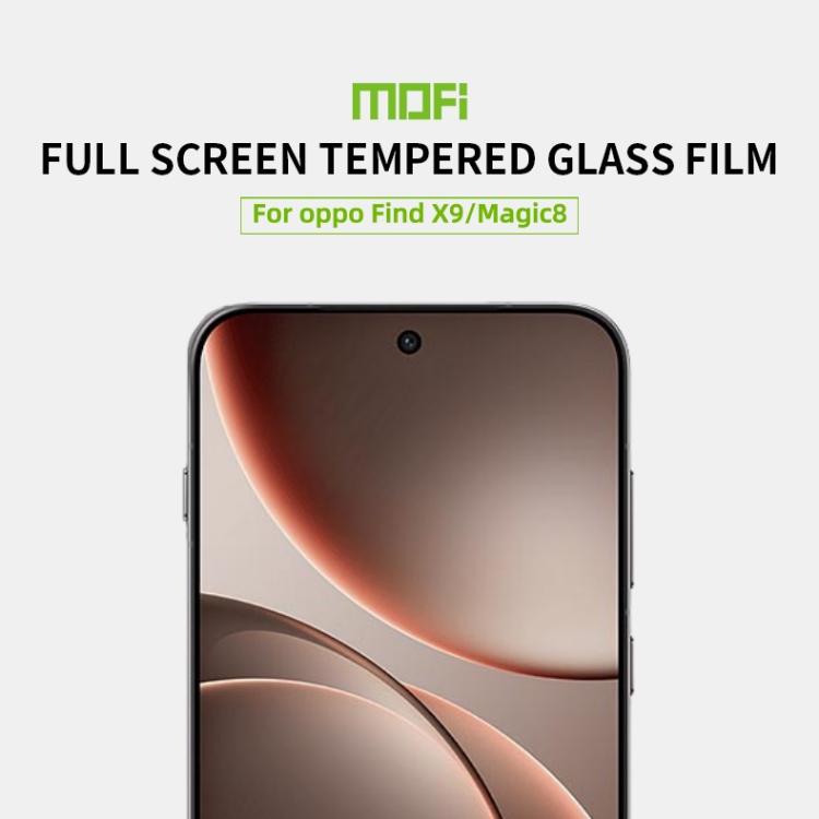 For OPPO Find X9 / Honor Magic8 Unlock MOFI 9H 2.5D Full Screen Tempered Glass Film - Black