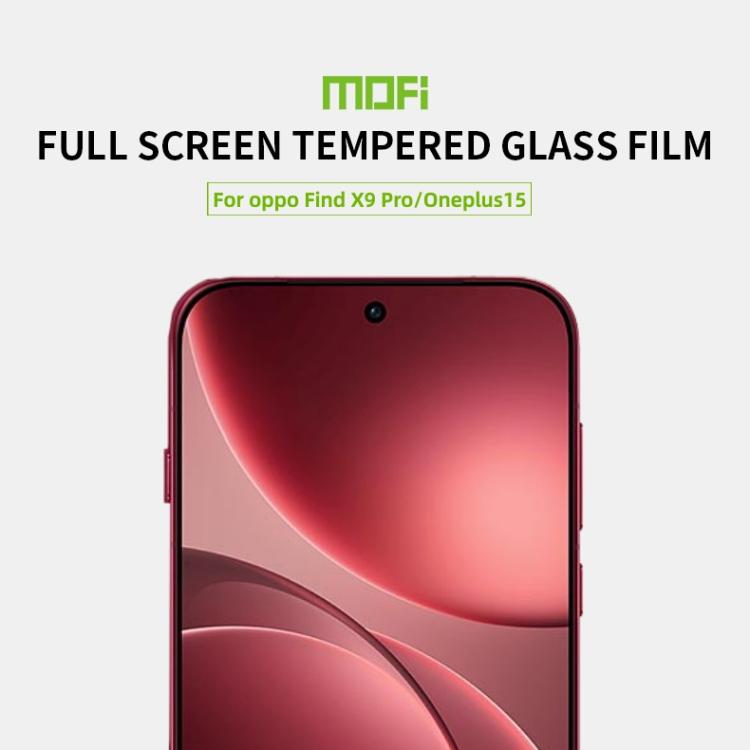For OPPO Find X9 Pro / OnePlus 15 MOFI 9H 2.5D Full Screen Tempered Glass Film - Black