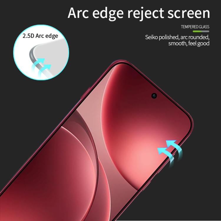 For OPPO Find X9 Pro / OnePlus 15 MOFI 9H 2.5D Full Screen Tempered Glass Film - Black