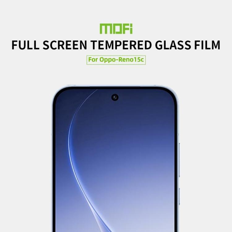 For OPPO Reno 15c 5G MOFI 9H 2.5D Full Screen Tempered Glass Film - Black