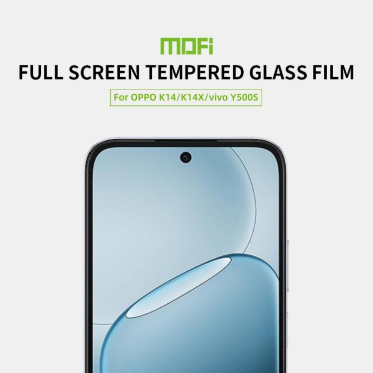 For OPPO K14 / K14x / vivo Y500s MOFI 9H 2.5D Full Screen Tempered Glass Film - Black