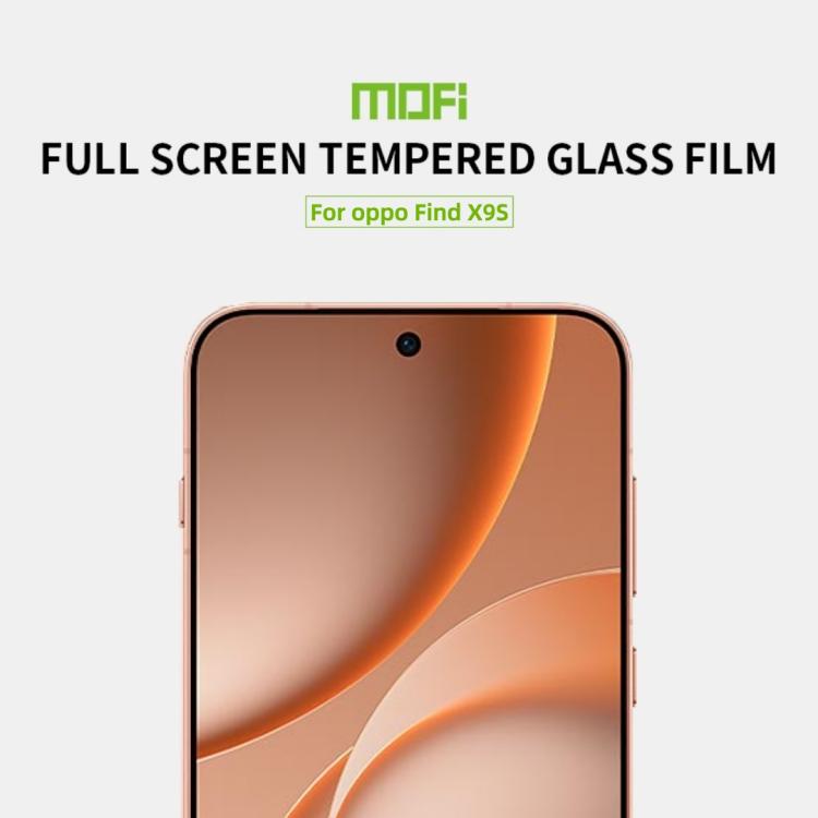 For OPPO Find X9s 5G MOFI 9H 2.5D Full Screen Tempered Glass Film - Black