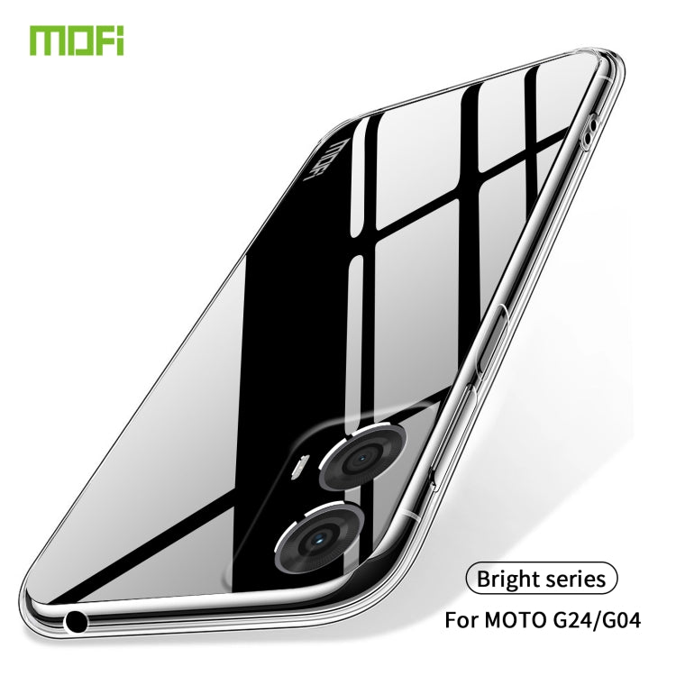 For Motorola Moto G24 / G04 MOFI Ming Series Ultra-thin TPU Phone Case - Transparent