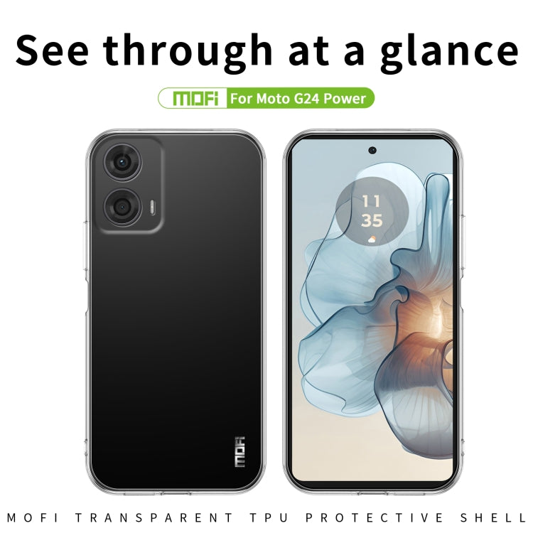 For Motorola Moto G24 Power MOFI Ming Series Ultra-thin TPU Phone Case - Transparent