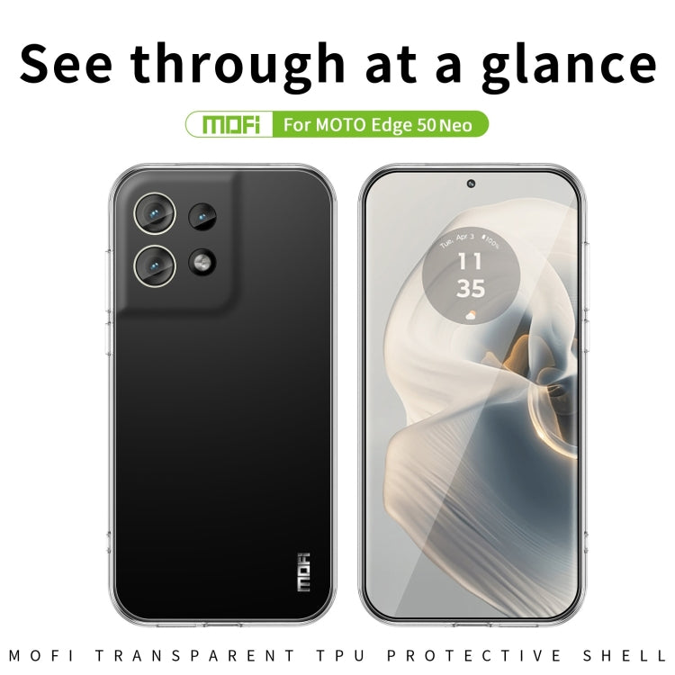 For Motorola Edge 50 Neo MOFI Ming Series Ultra-thin TPU Phone Case - Transparent