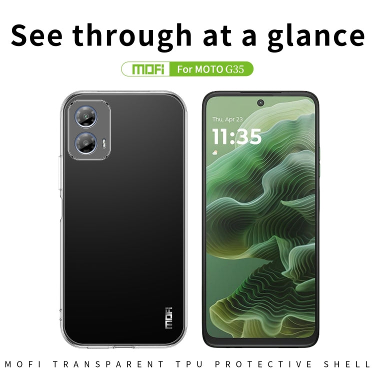 For Motorola Moto G35 MOFI Ming Series Ultra-thin TPU Phone Case - Transparent