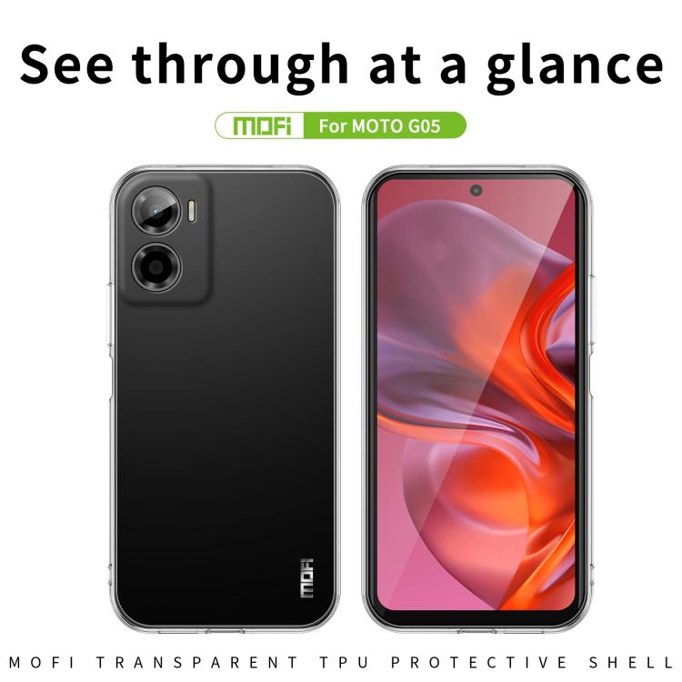 For Motorola Moto G05 / E15 MOFI Ming Series Ultra-thin TPU Phone Case - Transparent