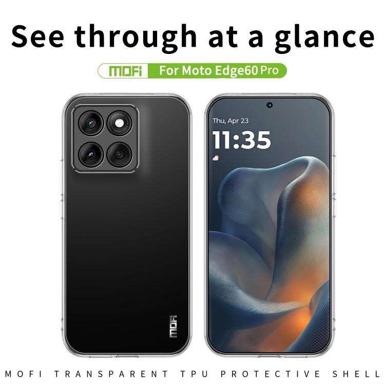 For Motorola Edge 60 Pro MOFI Ming Series Ultra-thin TPU Phone Case - Transparent