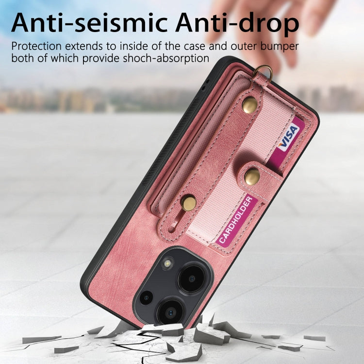 For Xiaomi Redmi Note 13 Pro 4G Retro Cross Wristband Wallet Leather Back Phone Case