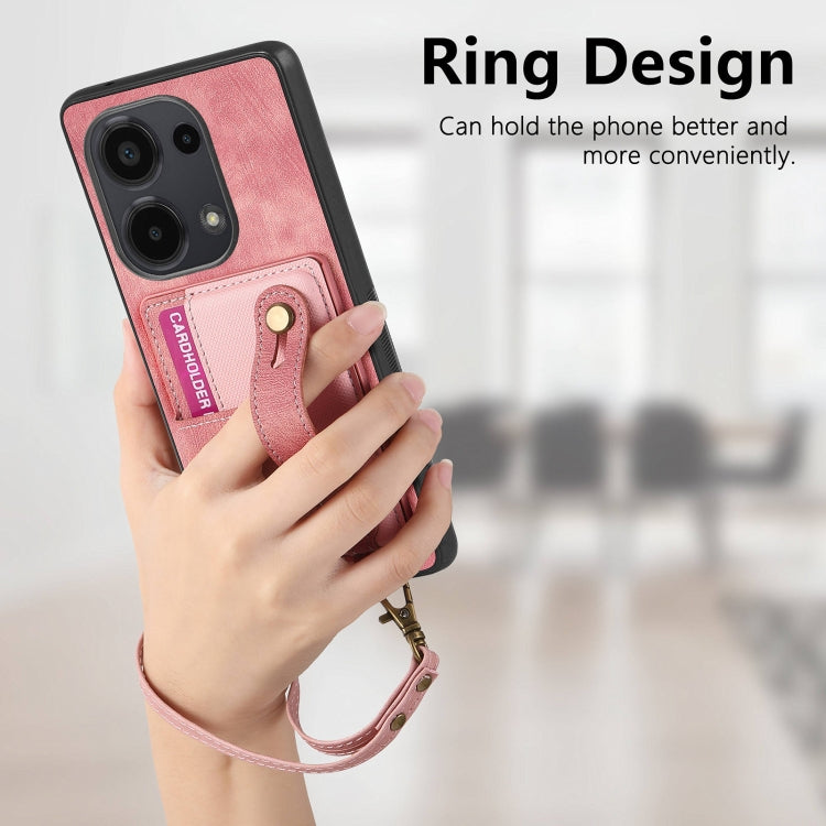 For Xiaomi Redmi Note 13 Pro 4G Retro Cross Wristband Wallet Leather Back Phone Case