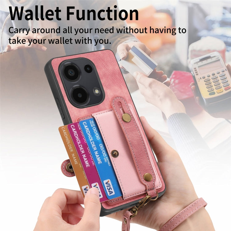 For Xiaomi Redmi Note 13 Pro 4G Retro Cross Wristband Wallet Leather Back Phone Case