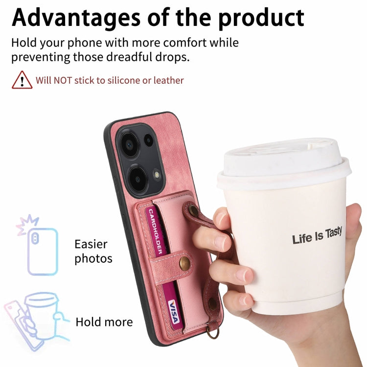 For Xiaomi Redmi Note 13 Pro 4G Retro Cross Wristband Wallet Leather Back Phone Case
