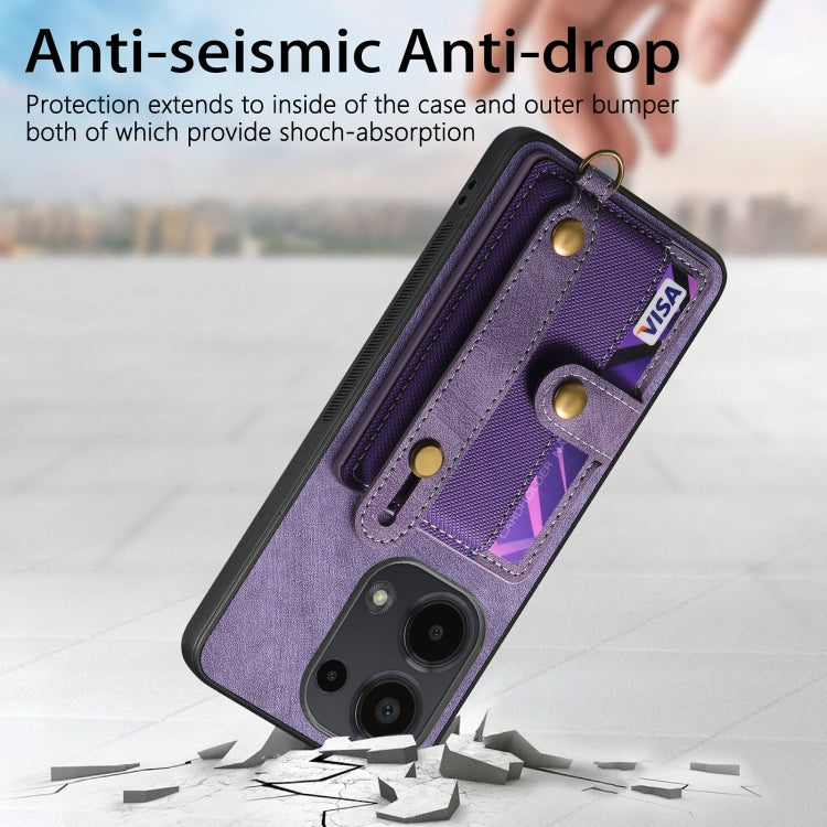 For Xiaomi Redmi Note 13 Pro 4G Retro Cross Wristband Wallet Leather Back Phone Case