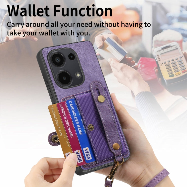For Xiaomi Redmi Note 13 Pro 4G Retro Cross Wristband Wallet Leather Back Phone Case