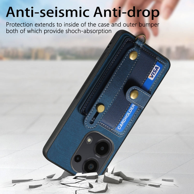 For Xiaomi Redmi Note 13 Pro 4G Retro Cross Wristband Wallet Leather Back Phone Case