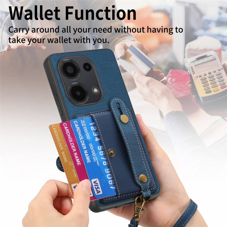 For Xiaomi Redmi Note 13 Pro 4G Retro Cross Wristband Wallet Leather Back Phone Case